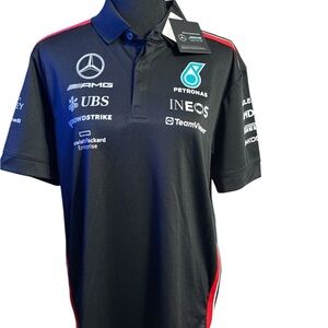 Mercedes AMG Petronas Black Polo with Red Accents